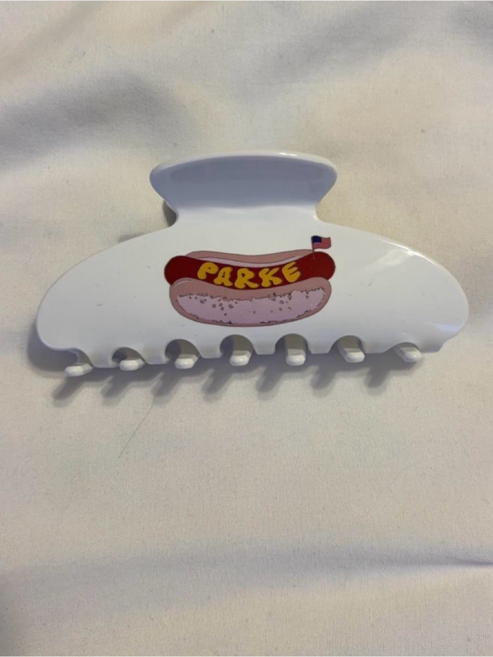 Parke White Hot Dog Clip Hair Claw
